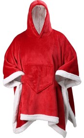 Poncho de Crăciun roșu, 80 x 130 cm