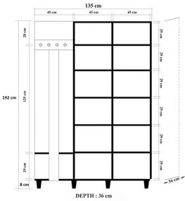 Cuier cu dulap Garmanto Sonoma Oak Double