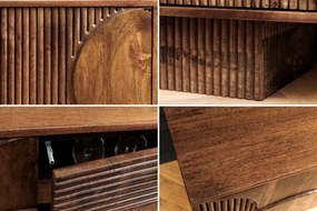 Comoda TV cu model optic 3D, Lemn mahon maro, ART DECO 200cm