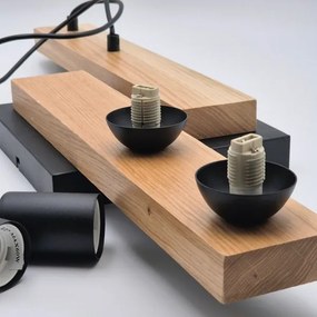 Lustră pe cablu CORTINA 2xE27/15W/230V + 2xG9/5W/230V negru/stejar