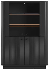 Vitrină Vesper 60 cm cu mânere negre - negru