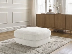 Taburet alb cu tapițerie din chenille Leonore – Bobochic Paris