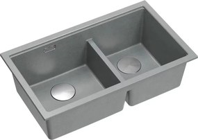 Chiuveta compozit sub blat Quadron Logan 120 gri - inox 76x45 cm