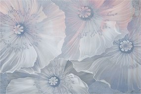 Tablou - Flori albastre pe perete (90x60 cm)