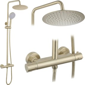 Set de duș fără pipă cu termostat Rea Lungo Gold Brush