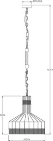 Lustră pe lanț Globo 15675H1 HALIA 1xE27/60W/230V
