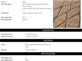 Covor design LUX din lana din Noua Zeelanda, Coralie Maro 400x300cm