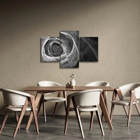 Tablou - Abstract trandafir negru și alb (90x60 cm)
