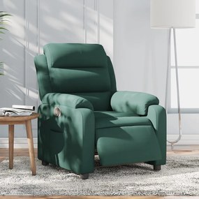 vidaXL Fotoliu rabatabil electric, verde închis, catifea