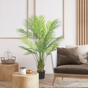 HOMCOM Palmier Artificial mare 120cm Planta artificiala, Plastica Plante artificiale in ghiveci pentru living birou | Aosom Romania