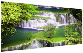 Tablou - Cascada Huay Mae Khamin, Kanchanaburi, Thailanda (120x50 cm)