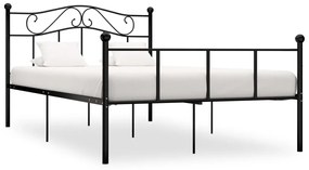 vidaXL Cadru de pat, negru, 140 x 200 cm, metal
