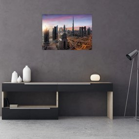 Tablou pe sticlă - Panorama din Dubai (70x50 cm)