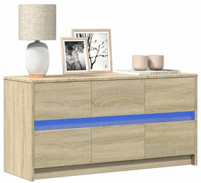 vidaXL Dulap TV cu LED, stejar sonoma, 100x34x50 cm, lemn prelucrat