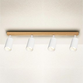Brilagi - Plafonieră cu spoturi SELE, 4xGU10/30W/230V, alb/decor stejar