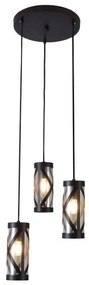 Lustra cu 3 pendule design industrial galben de chihlimbar 3L OBERON 5339 RX