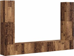 vidaXL Set comodă TV 8 pcs Lemn Vechi Lemn compozit