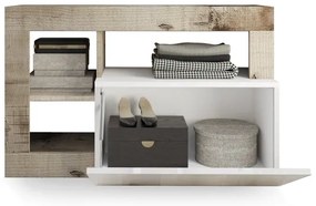 Bancă LENOR alb/maro