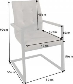 Set de 2 scaune cu brate aspect vintage Oxford antik taupe