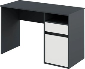 Birou BILI NEW, gri grafit/alb, DTD laminat, 120x53x76 cm