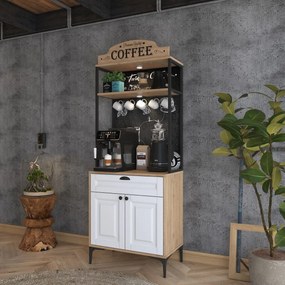 Dulap multifunctional, Hanah Home, JE157, 70x186.4x40 cm, Nuc/Alb