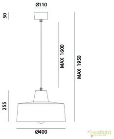 Pendul design minimalist Industrial Style, diam.40cm, Officina 268.06.FF