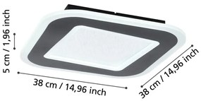 Plafonieră LED dimabilă Eglo 901241 MACCHIONI LED/20W/230V negru + telecomandă