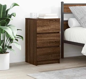 vidaXL Noptiere cu 3 sertare 2 buc Stejar maro 39x35x65 cm