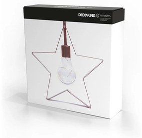 Decorațiune luminoasă cu LED în formă de stea DecoKing Star, înălțime 23 cm