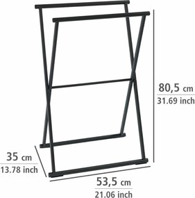 Wenko Suport pliabil pentru prosoape LAVA – negru
