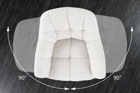 Set 2 scaune pivotante Papillon, boucle alb