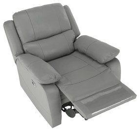 Fotoliu de relaxare, piele / piele ecologică gri VIVAN