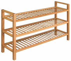 vidaXL Pantofar cu 3 rafturi, 100x27x60 cm, lemn masiv de stejar