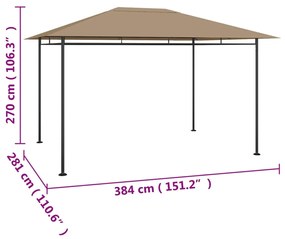 Pavilion, gri taupe, 4x3x2,7 m, 180 g m   Gri taupe