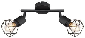 Aplica de perete / tavan cu 2 spoturi design industrial XARA I negru