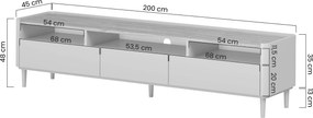 Comodă TV pe picioare Elivo 200 cm - eucalipt / stejar baltic dune