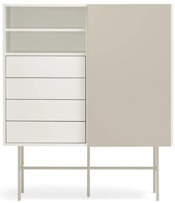 Comodă bej-crem înaltă cu ușă glisantă 120x140 cm Nube – Teulat