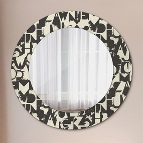 Oglinda rotunda imprimata Tipografie abstractă