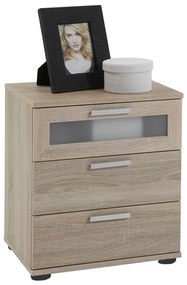 428733 FMD Noptieră cu 3 sertare, stejar