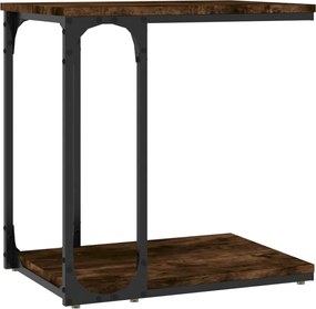 vidaXL Masă laterală, stejar fumuriu, 50x35x52 cm, lemn prelucrat