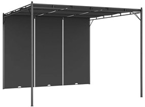 vidaXL Pavilion de grădină cu perdea laterală, antracit, 3x3x2,25 m