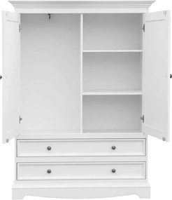 Dulăpior lemn masiv nuc Linea Alb-, 108 × 45 × 147 cm