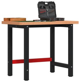 vidaXL Banc de lucru 100x60x83 cm lemn masiv fag, dreptunghiular