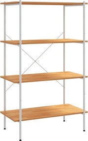vidaXL Unitate de rafturi pe 4 niveluri, alb și stejar, 80x40x130 cm