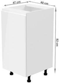 Dulap inferior de bucătărie D40 Aurellia (Alb + Alb lucios) (S). 1015748