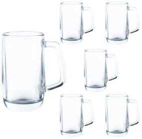 Set 6 halbe de bere 300 ml, Transparent