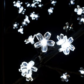 Pom Craciun, 120 LED-uri alb rece, flori de cires, 150 cm 1, Alb rece, 150 cm