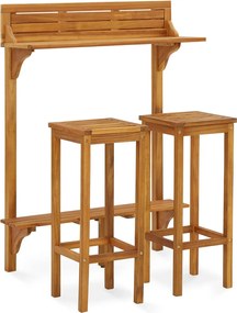 vidaXL Set mobilier bar de balcon, 3 piese, lemn masiv de acacia