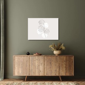 Tablou pe sticlă - Linia de artă monstera N⁰3 (70x50 cm)