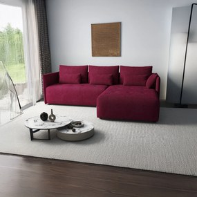 Colțar extensibil dumonde cu ladă de depozitare si sezut confortabil din spuma high-density, Malta Zoom Red II 235x185 cm